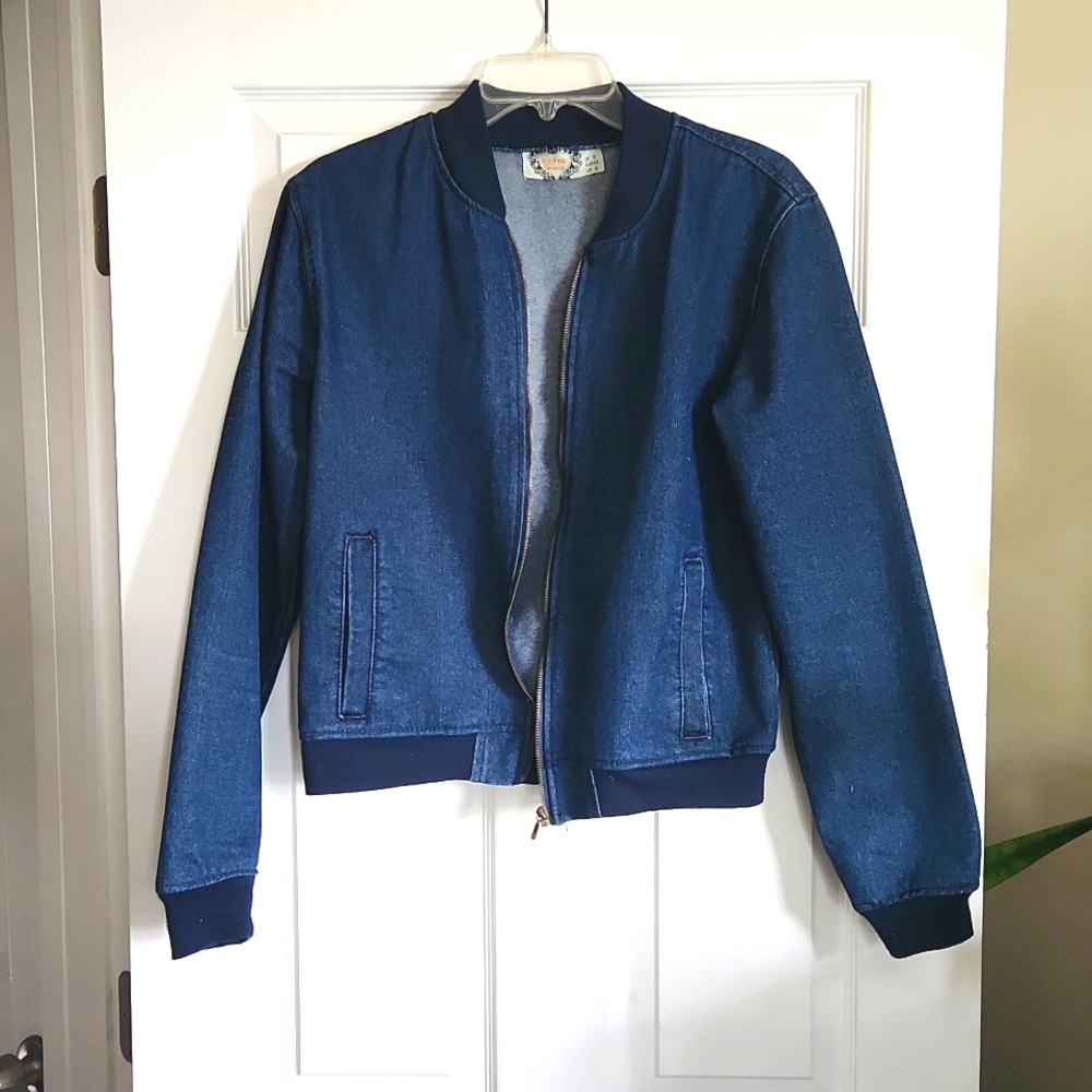 Denim bomber jacket sz L
